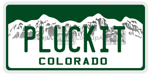 PLUCKIT  license plate in CO