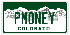 PMONEY license plate in Colorado