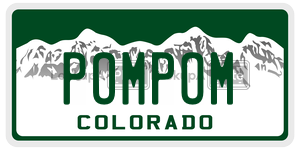 POMPOM  license plate in CO