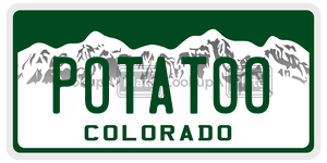 POTATOO license plate in Colorado
