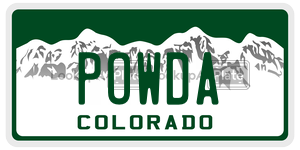 POWDA  license plate in CO