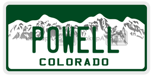 POWELL  license plate in CO
