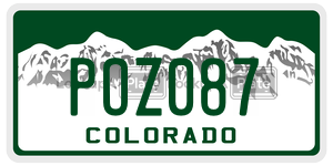 POZ087  license plate in CO