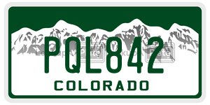 PQL842  license plate in CO