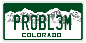 PROBL3M  license plate in CO