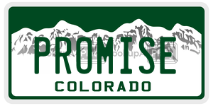 PROMISE  license plate in CO