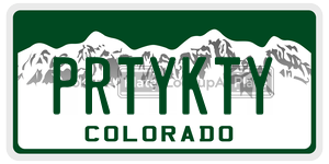 PRTYKTY  license plate in CO