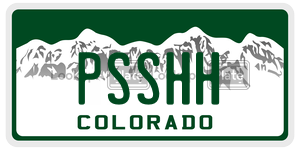 PSSHH  license plate in CO