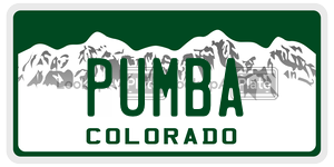PUMBA  license plate in CO