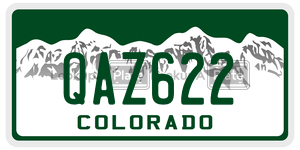 QAZ622  license plate in CO
