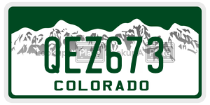 QEZ673  license plate in CO
