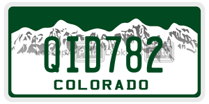 QID782 license plate in Colorado