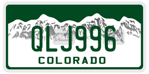 QLJ996  license plate in CO
