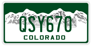 QSY670  license plate in CO