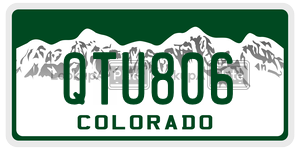 QTU806  license plate in CO