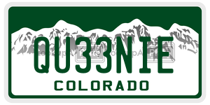 QU33NIE  license plate in CO