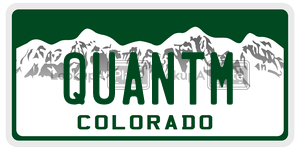 QUANTM license plate in Colorado