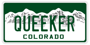 QUEEKER  license plate in CO