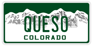 QUESO license plate in Colorado