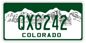 QXG242  license plate in CO
