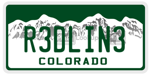 R3DLIN3  license plate in CO