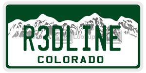 R3DLINE  license plate in CO