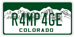 R4MP4GE  license plate in CO