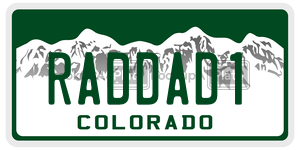RADDAD1  license plate in CO