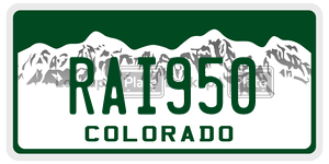 RAI950  license plate in CO