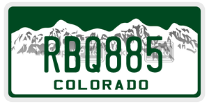 RBQ885  license plate in CO
