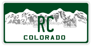 RC  license plate in CO