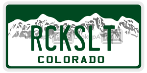 RCKSLT license plate in Colorado