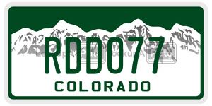 RDD077  license plate in CO