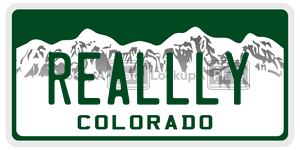 REALLLY  license plate in CO