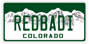 REDBADI license plate in Colorado