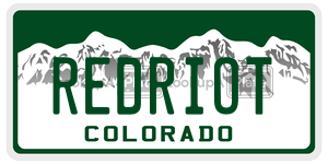 REDRIOT  license plate in CO