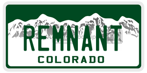 REMNANT  license plate in CO