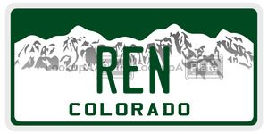 REN  license plate in CO