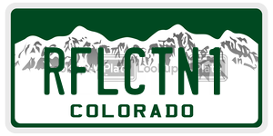 RFLCTN1  license plate in CO