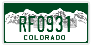 RFO931  license plate in CO