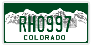 RHO997  license plate in CO