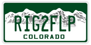 RIG2FLP  license plate in CO