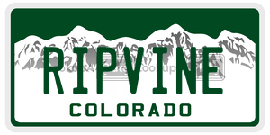 RIPVINE  license plate in CO