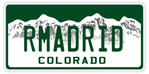 RMADRID  license plate in CO