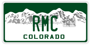 RMC  license plate in CO