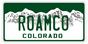 ROAMCO license plate in Colorado
