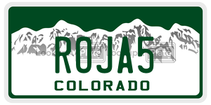 ROJA5  license plate in CO