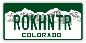 ROKHNTR  license plate in CO