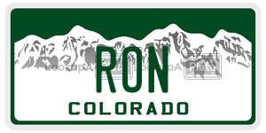 RON  license plate in CO
