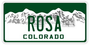 ROSA  license plate in CO